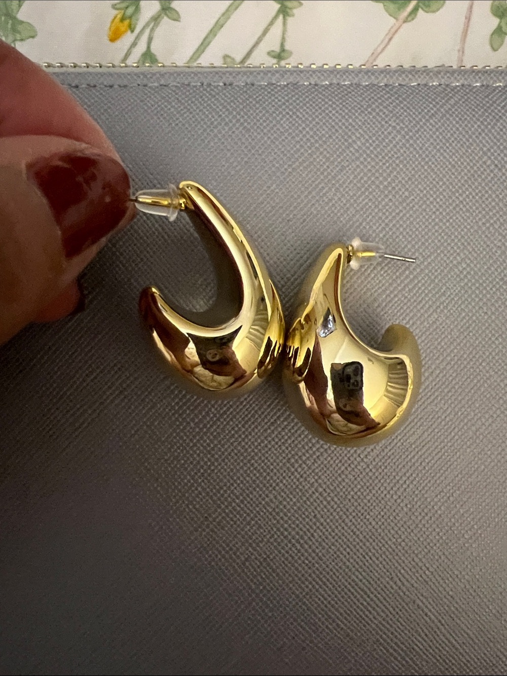 Gold Crescent Hoop Earrings - Women Jewelry